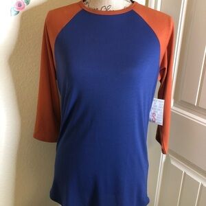LuLaRoe Navy Blue & Rust Orange Randy Size S